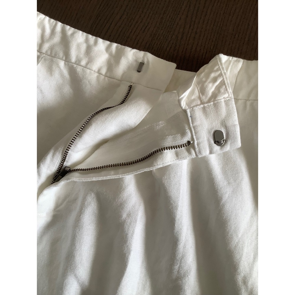 J. Crew Womens White Linen Blend Wide Leg Pleated High Rise Pants Size 12 - Picture 6 of 12